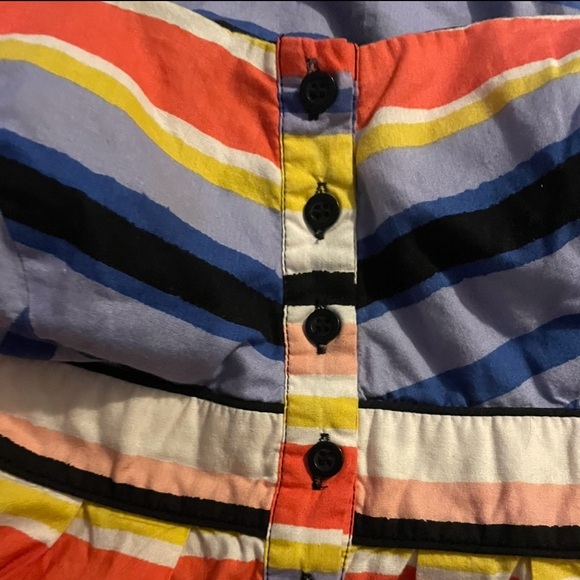 Striped Multicolor Puff Skirt Dress Striped Party Dress Multi Occasion - Picture 5 of 9